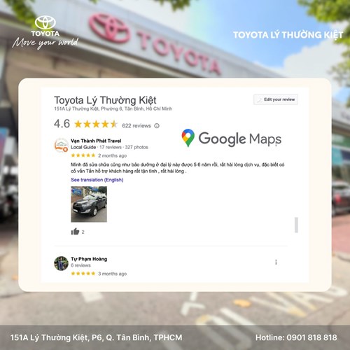 Đánh giá Google Maps của khách hàng